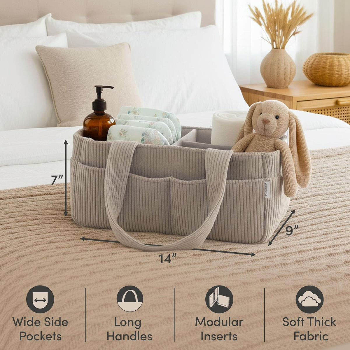 Baby Diaper Caddy Organizer, Nursery Basket