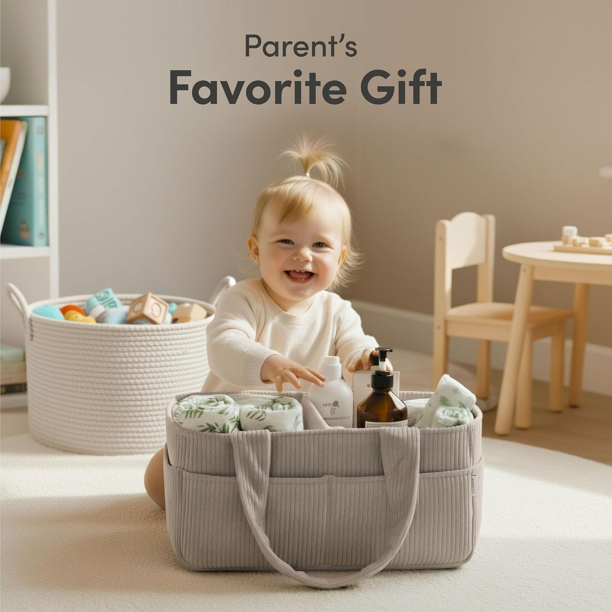 Baby Diaper Caddy Organizer, Nursery Basket