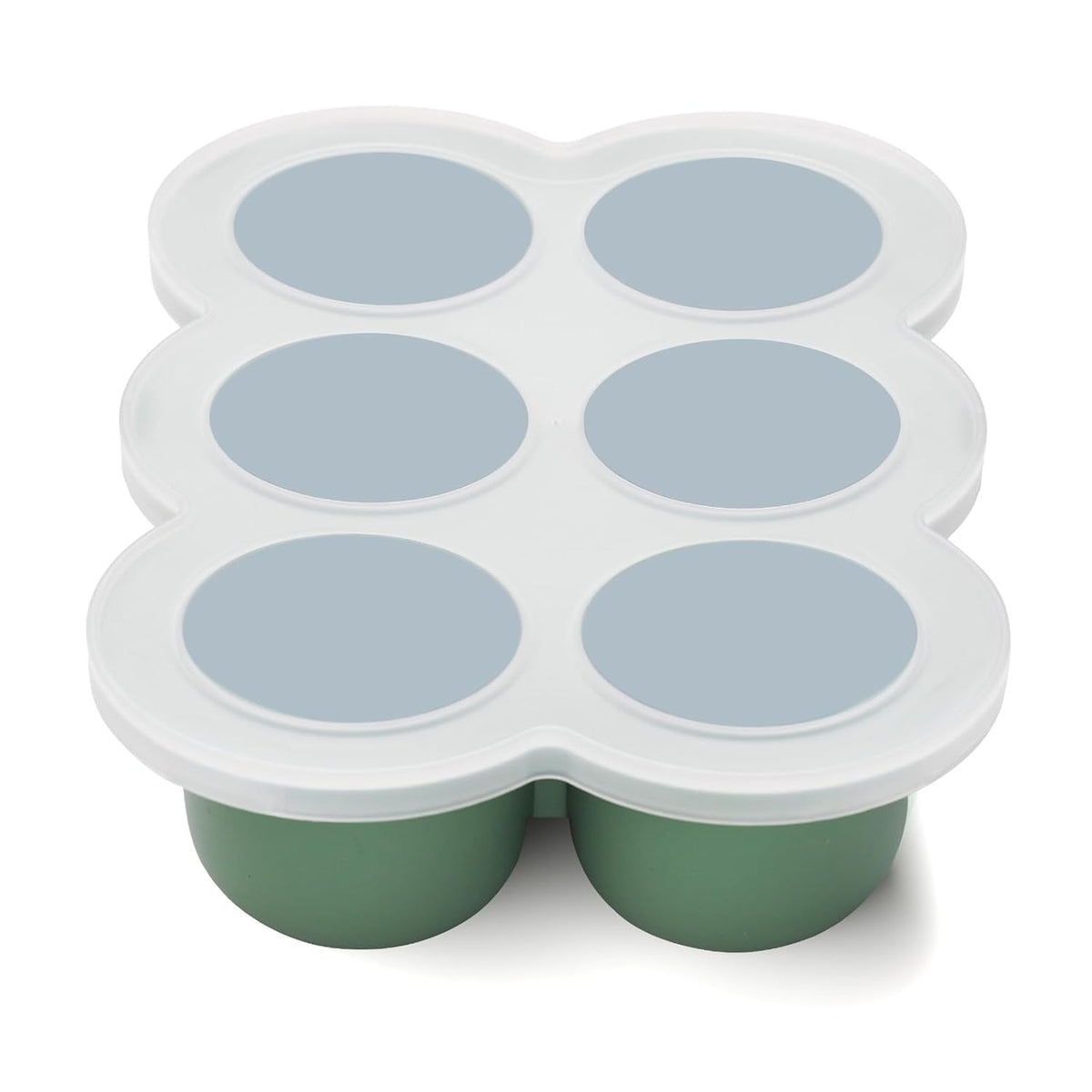 Silicone Baby Food Freezer Tray with Clip-on Lid, 6 x 3 oz, Blue