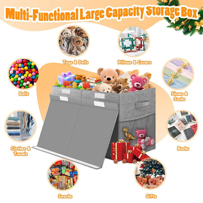 Large Toy Box, Collapsible Storage Bins with Lids, Toy Storage Organizer Toddler Bin Boxes for Kids, Boys, Girls, Toys Chest Storage Basket for Nursery, Living Room, Playroom, Bedroom