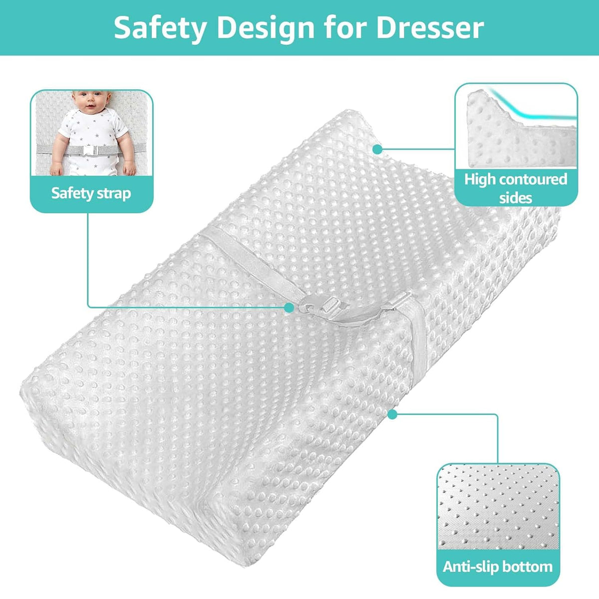Soft Baby Changing Pad for Dresser Diaper Changing Table Mattress with Cover for Babies and Toddlers Waterproof