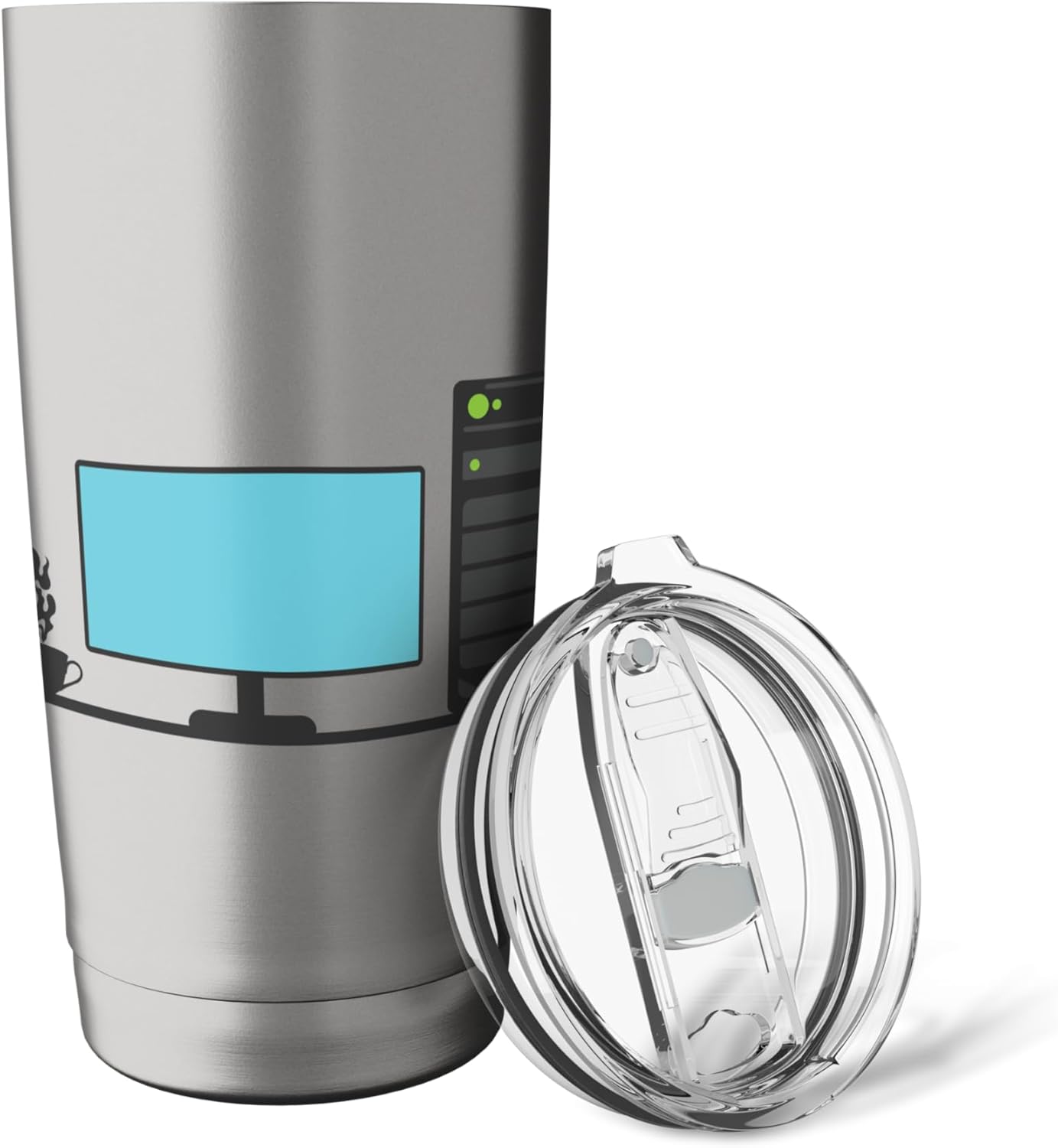 Office Desk with a Calming Tea Blend Stainless Steel Insulated Tumbler