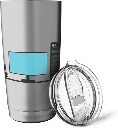 Office Desk with a Calming Tea Blend Stainless Steel Insulated Tumbler