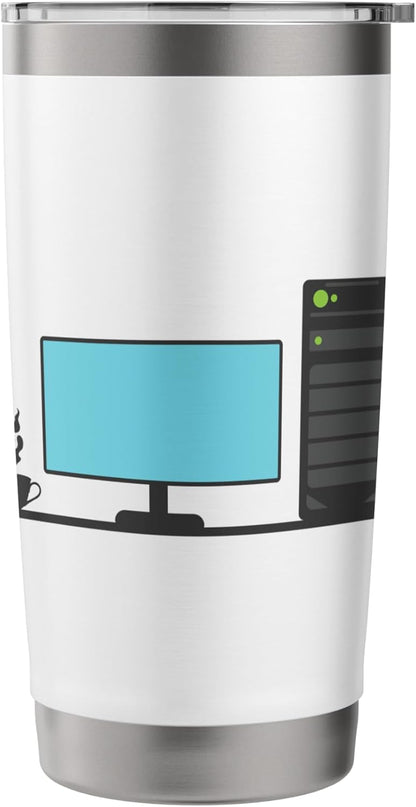 Office Desk with a Calming Tea Blend Stainless Steel Insulated Tumbler