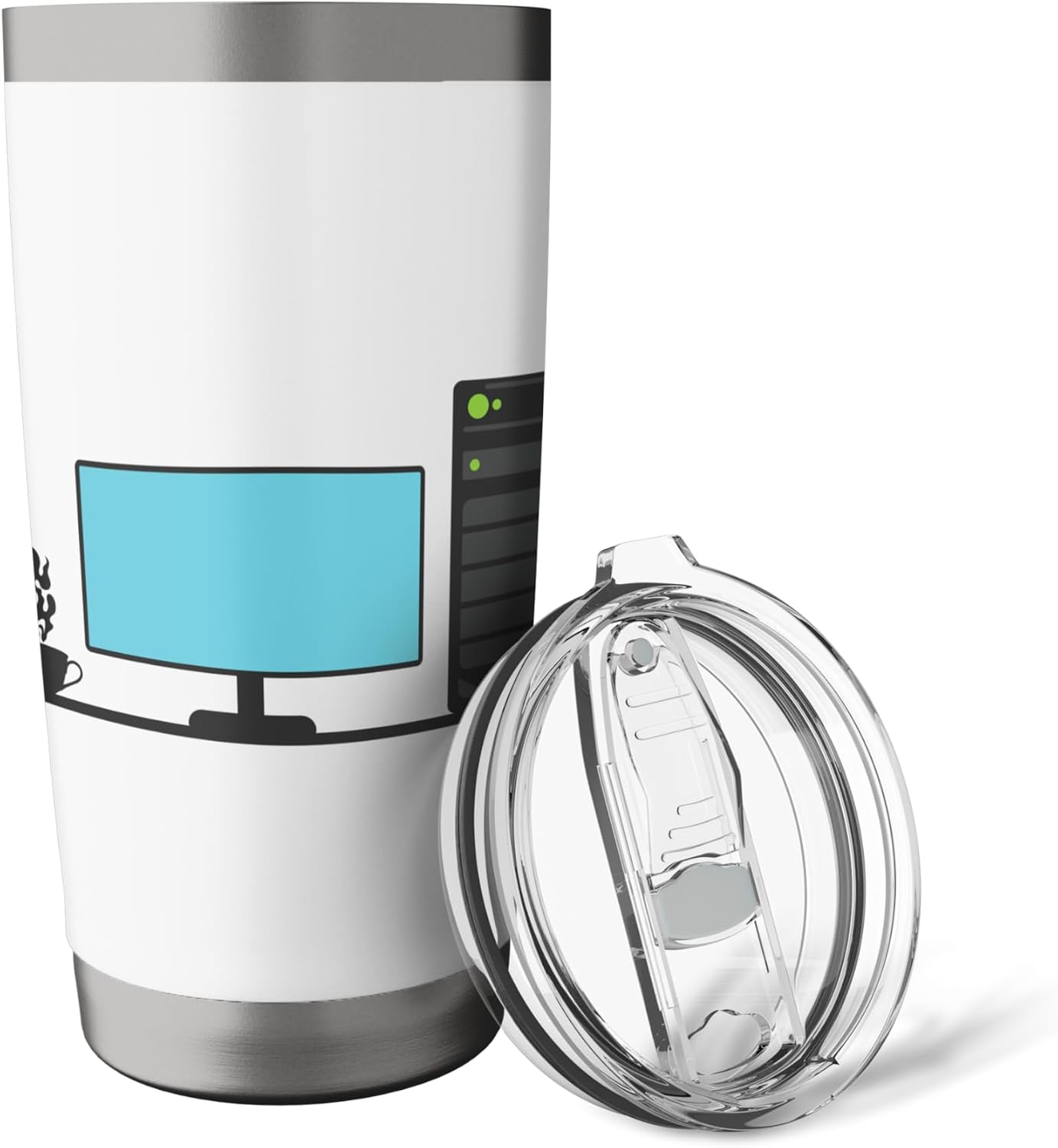 Office Desk with a Calming Tea Blend Stainless Steel Insulated Tumbler