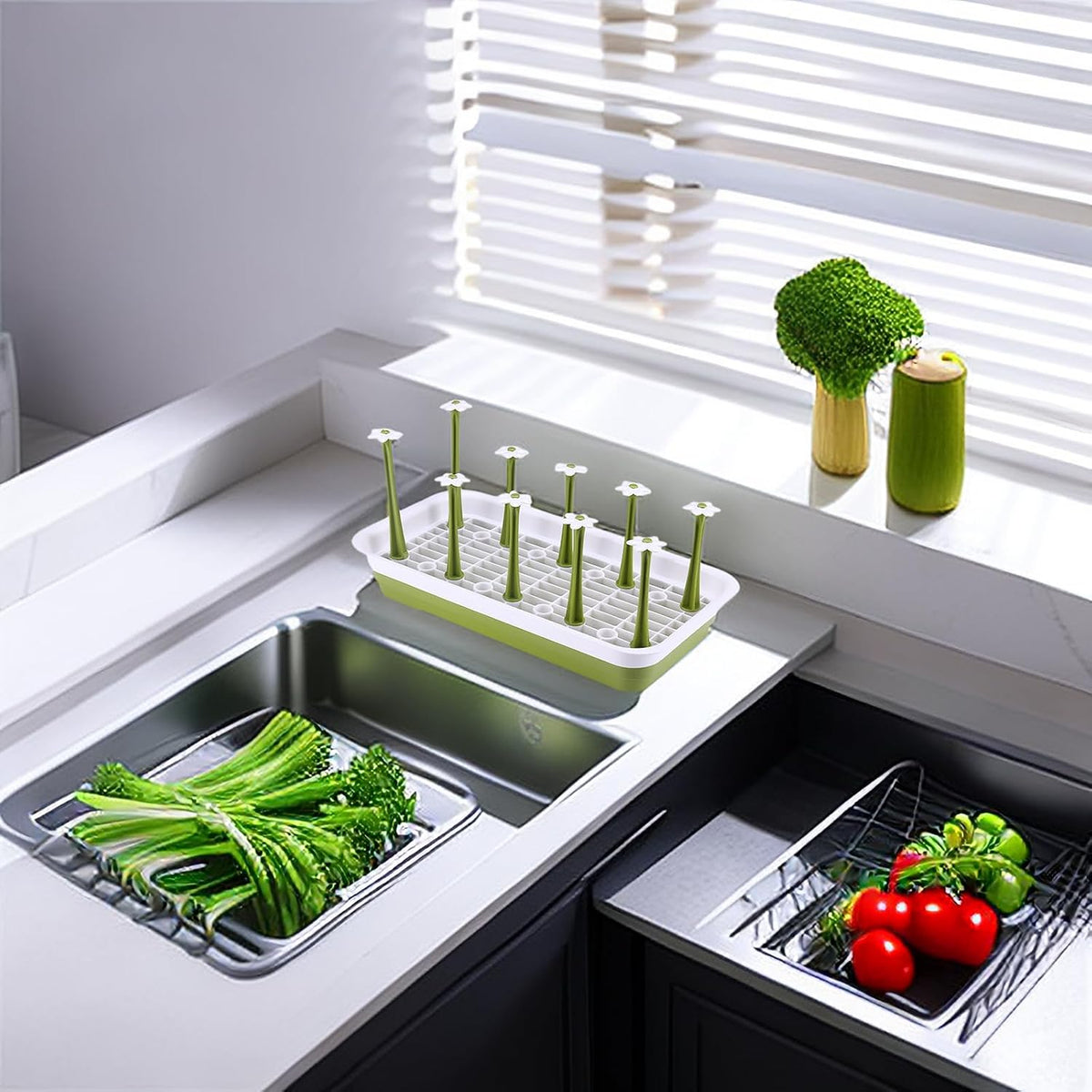 Removable Large Water Bottle Drying Rack, Vertical Bottle Drying Rack