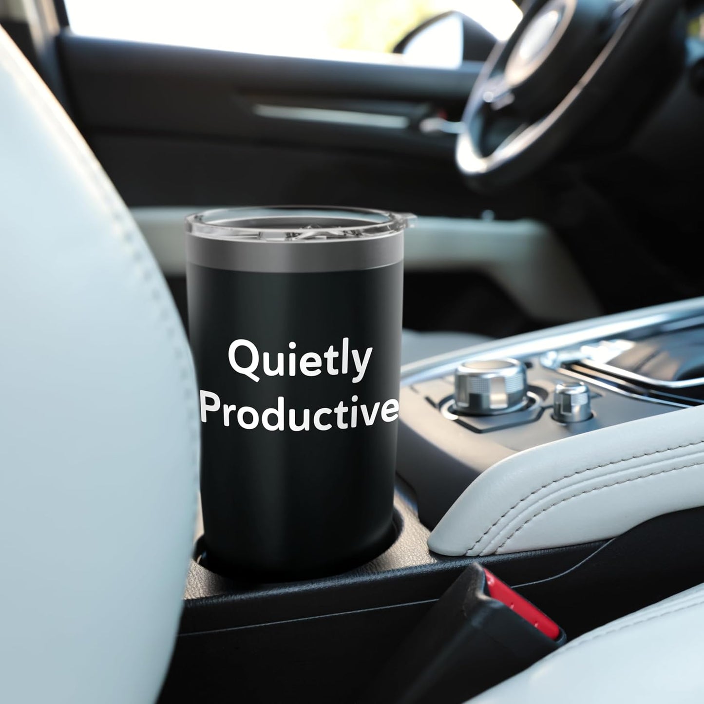 Quietly Productive Minimalist Motivation Tee For Work Study Stainless Steel Insulated Tumbler