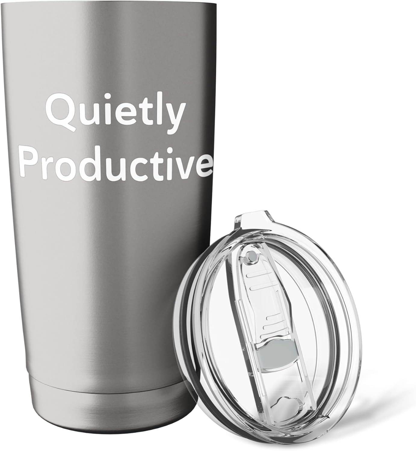 Quietly Productive Minimalist Motivation Tee For Work Study Stainless Steel Insulated Tumbler