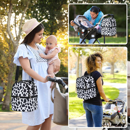 Breastmilk Cooler Bag with Ice Pack Fits 6 Baby Bottles up to 9 Ounce, Breast Milk Pump Cooler Bag with Shoulder Strap for Nursing Mom Daycare, Work, Travel- Black