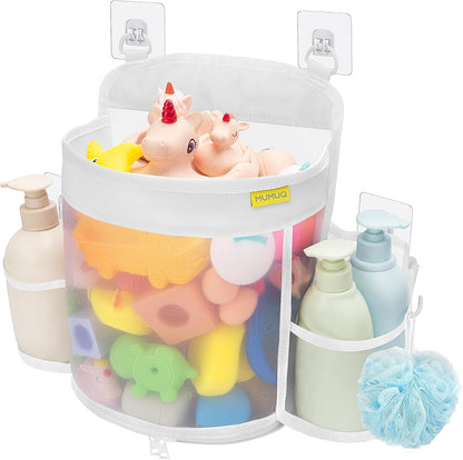 3 Compartments Bath Toy Storage Corner Bath Toy Holder for Bathtub
