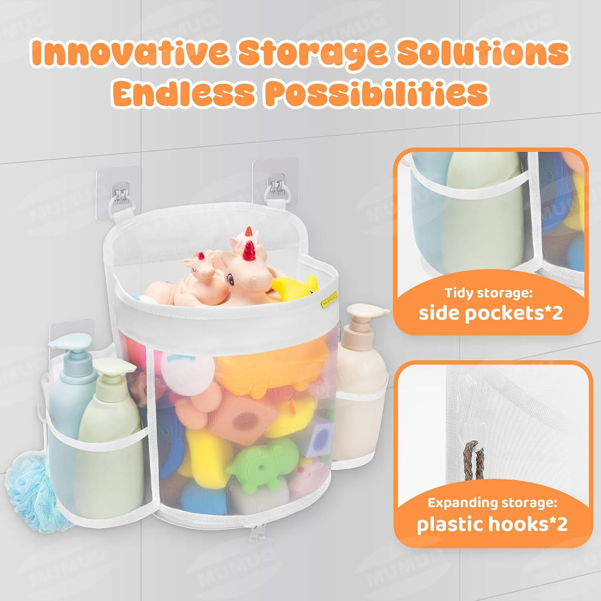3 Compartments Bath Toy Storage Corner Bath Toy Holder for Bathtub