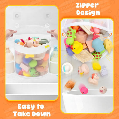 3 Compartments Bath Toy Storage Corner Bath Toy Holder for Bathtub