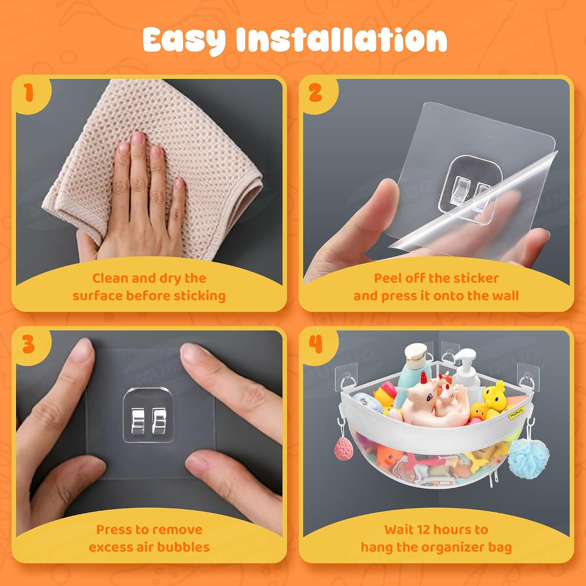 3 Compartments Bath Toy Storage Corner Bath Toy Holder for Bathtub
