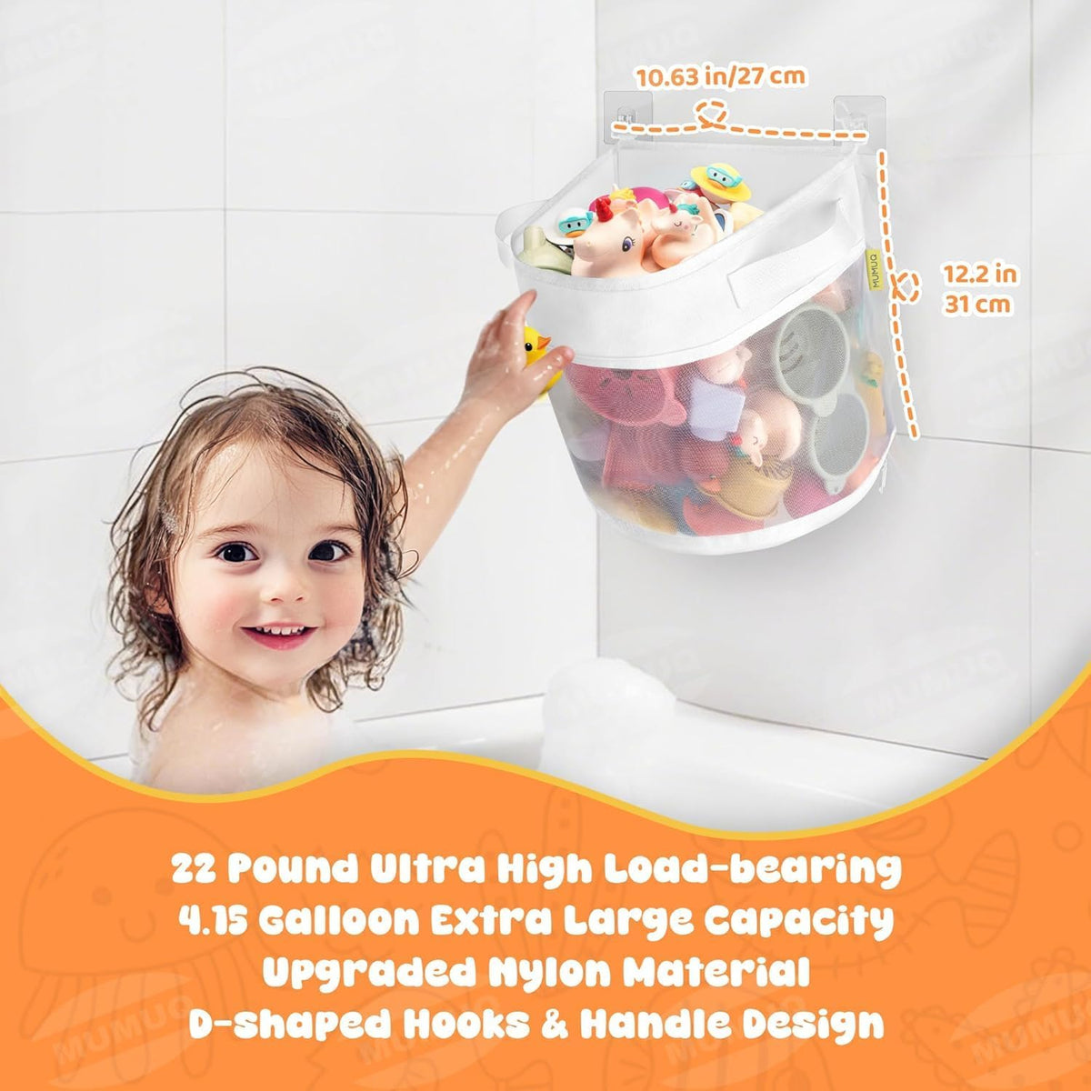 3 Compartments Bath Toy Storage Corner Bath Toy Holder for Bathtub