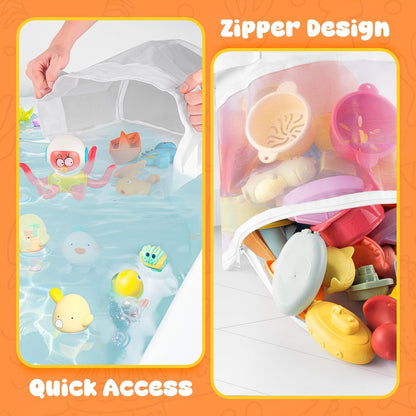 3 Compartments Bath Toy Storage Corner Bath Toy Holder for Bathtub