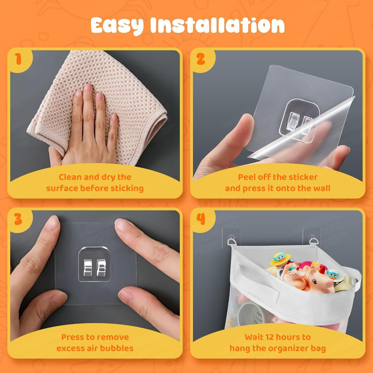 3 Compartments Bath Toy Storage Corner Bath Toy Holder for Bathtub