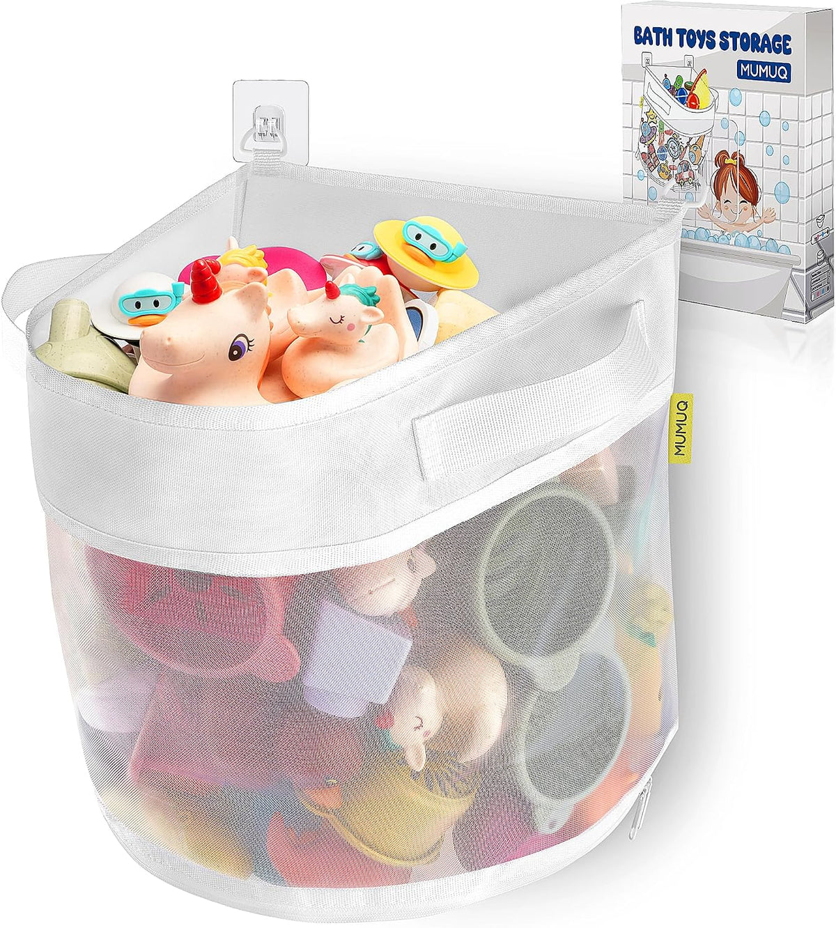 3 Compartments Bath Toy Storage Corner Bath Toy Holder for Bathtub