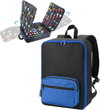 Toy Car Storage Backpack, Diecast Organizer 108 Slots (Black)