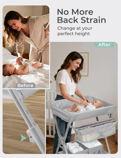 Baby Changing Table, Auto Warmer Portable Folding Changing Table