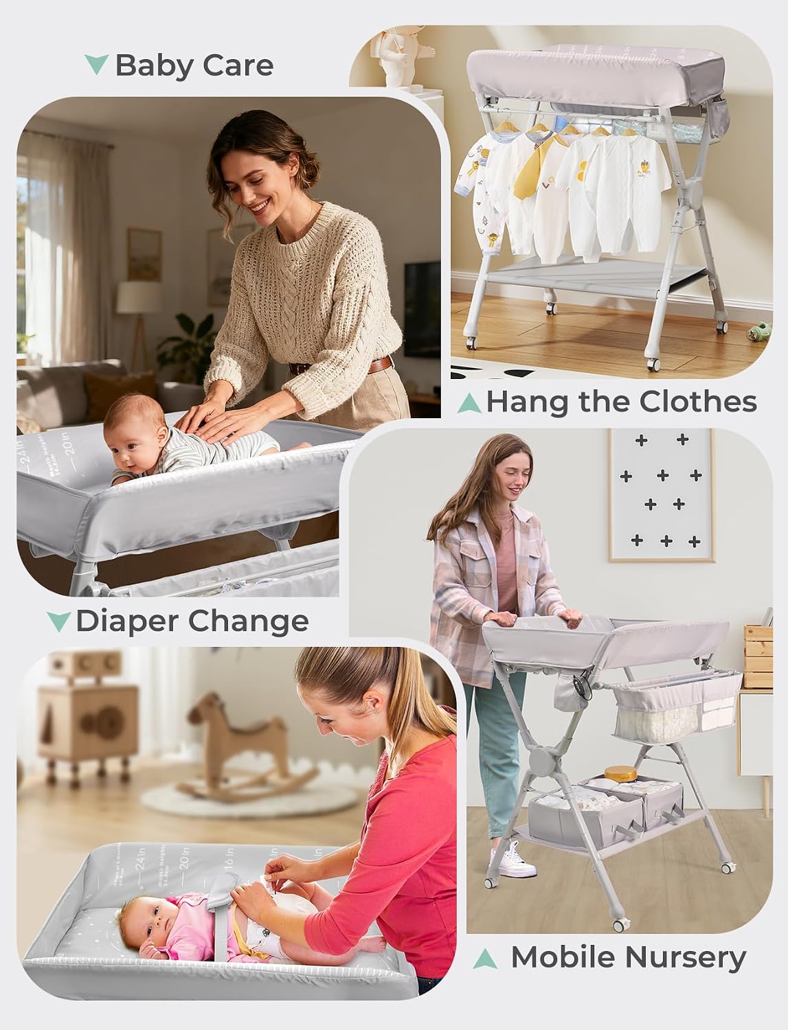 Baby Changing Table, Auto Warmer Portable Folding Changing Table
