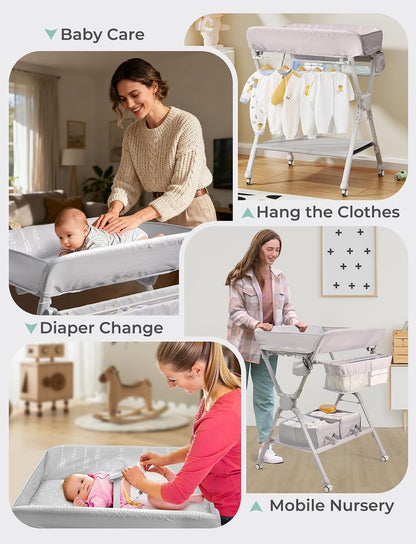 Baby Changing Table, Auto Warmer Portable Folding Changing Table