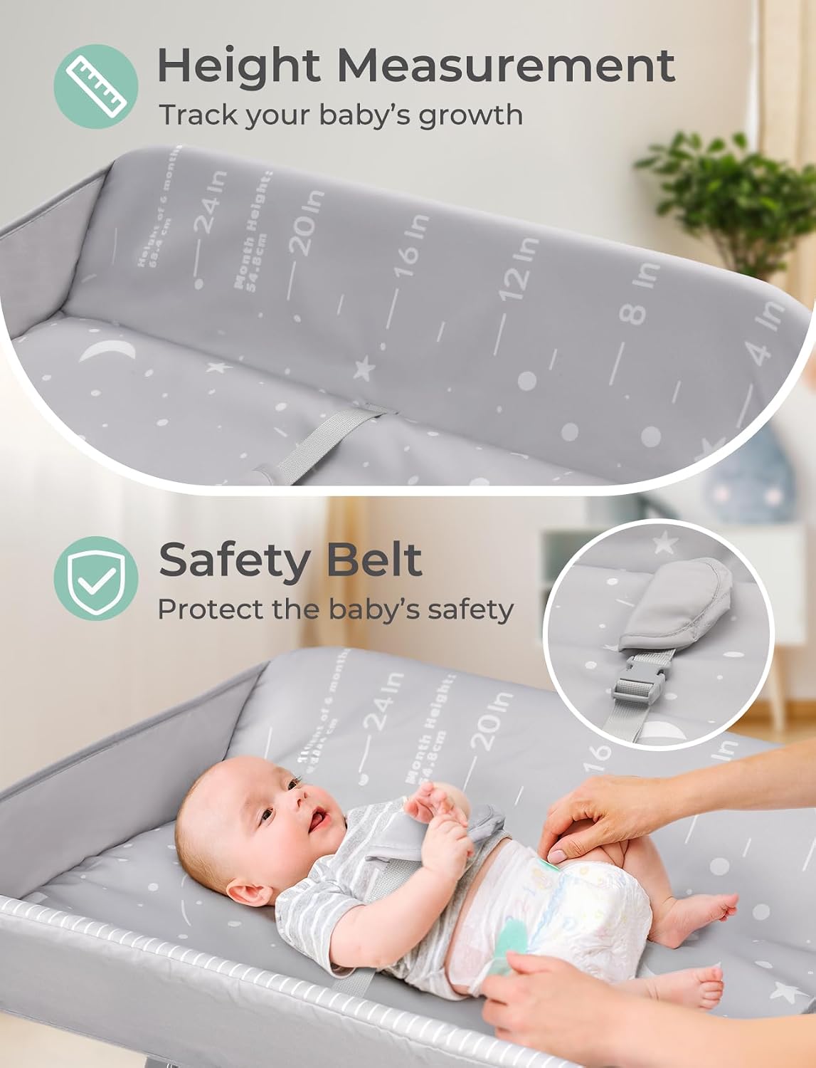 Baby Changing Table, Auto Warmer Portable Folding Changing Table