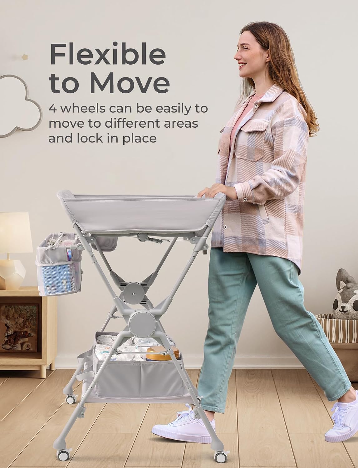 Baby Changing Table, Auto Warmer Portable Folding Changing Table
