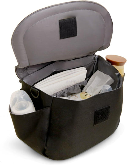Universal Stroller Organizer Bag with 2 Cup Holders, Cute Kitty Baby Stroller Caddy, Waterproof Storage Organizer with Adjustable Straps, Fits Most Strollers, Prams & Pushchairs