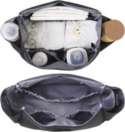 Universal Stroller Organizer Bag with 2 Cup Holders, Cute Kitty Baby Stroller Caddy, Waterproof Storage Organizer with Adjustable Straps, Fits Most Strollers, Prams & Pushchairs