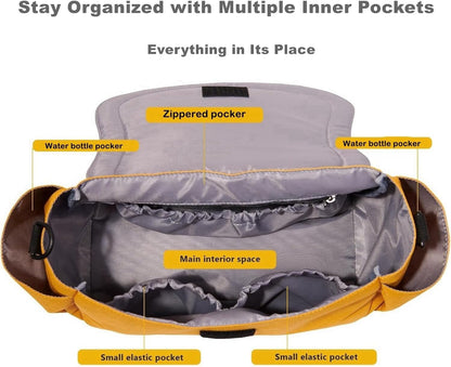 Universal Stroller Organizer Bag with 2 Cup Holders, Cute Kitty Baby Stroller Caddy, Waterproof Storage Organizer with Adjustable Straps, Fits Most Strollers, Prams & Pushchairs