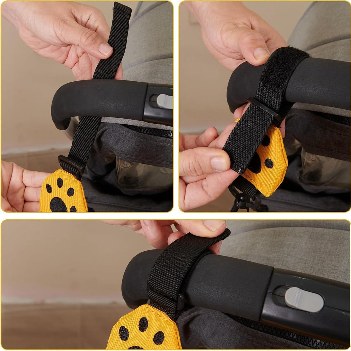 Universal Stroller Organizer Bag with 2 Cup Holders, Cute Kitty Baby Stroller Caddy, Waterproof Storage Organizer with Adjustable Straps, Fits Most Strollers, Prams & Pushchairs