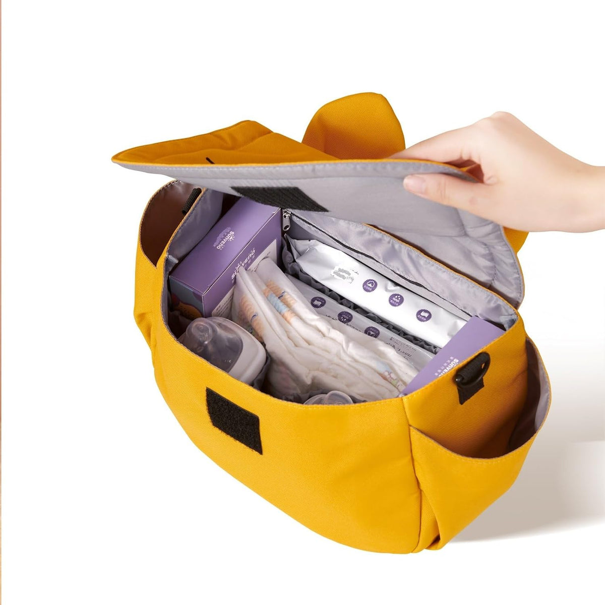 Universal Stroller Organizer Bag with 2 Cup Holders, Cute Kitty Baby Stroller Caddy, Waterproof Storage Organizer with Adjustable Straps, Fits Most Strollers, Prams & Pushchairs