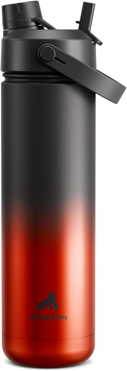 26 oz Insulated Water Bottle with 2-in-1 Straw and Spout Lid, Keep Cold 24H, Leak-Proof, Fits in Car Cup Holder, Stainless Steel Water Bottle for Sports, Gym, Travel, and School (Mousse) - Colors A