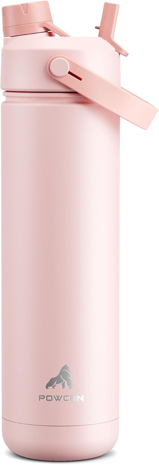 26 oz Insulated Water Bottle with 2-in-1 Straw and Spout Lid, Keep Cold 24H, Leak-Proof, Fits in Car Cup Holder, Stainless Steel Water Bottle for Sports, Gym, Travel, and School (Mousse) - Colors A