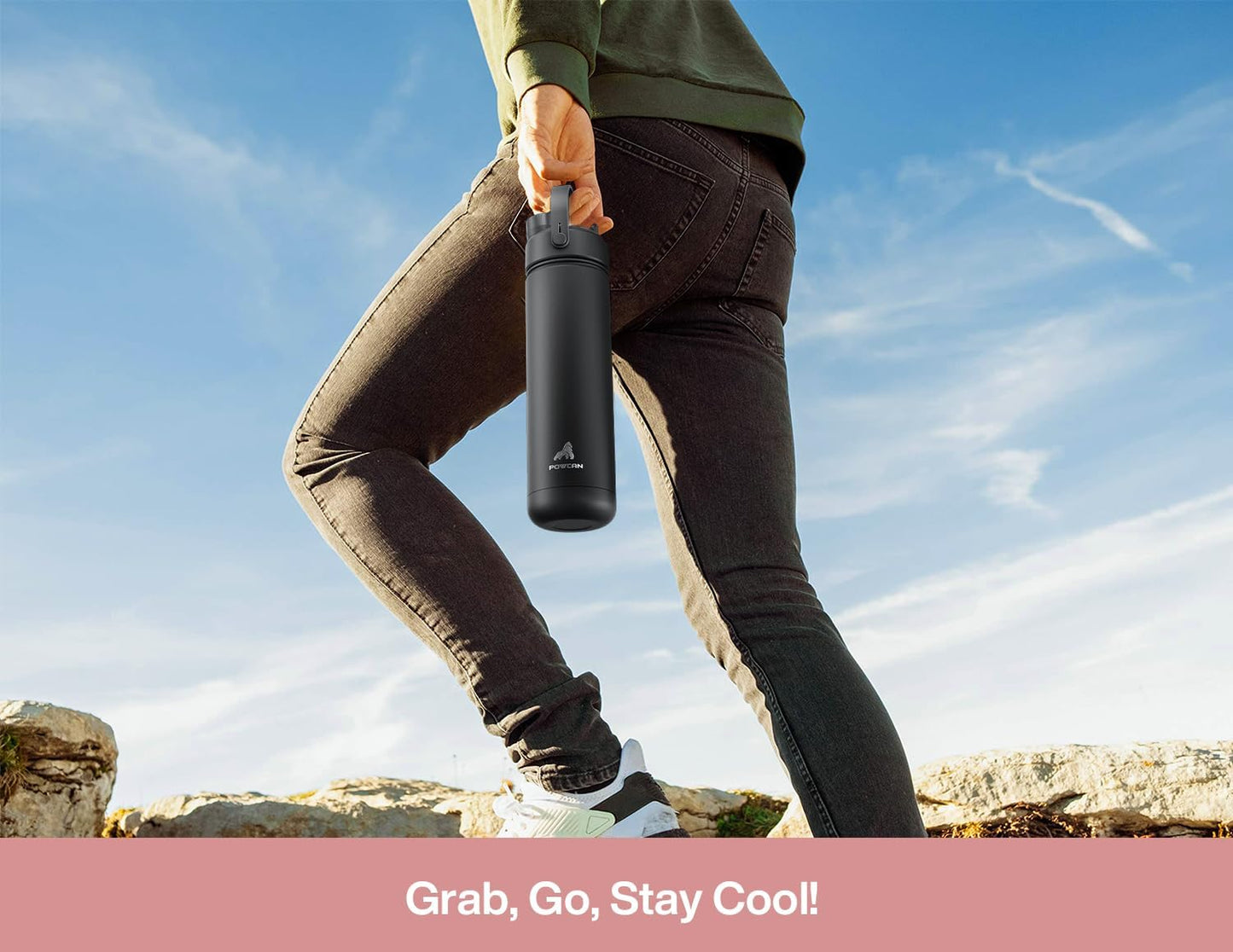 26 oz Insulated Water Bottle with 2-in-1 Straw and Spout Lid, Keep Cold 24H, Leak-Proof, Fits in Car Cup Holder, Stainless Steel Water Bottle for Sports, Gym, Travel, and School (Mousse) - Colors A