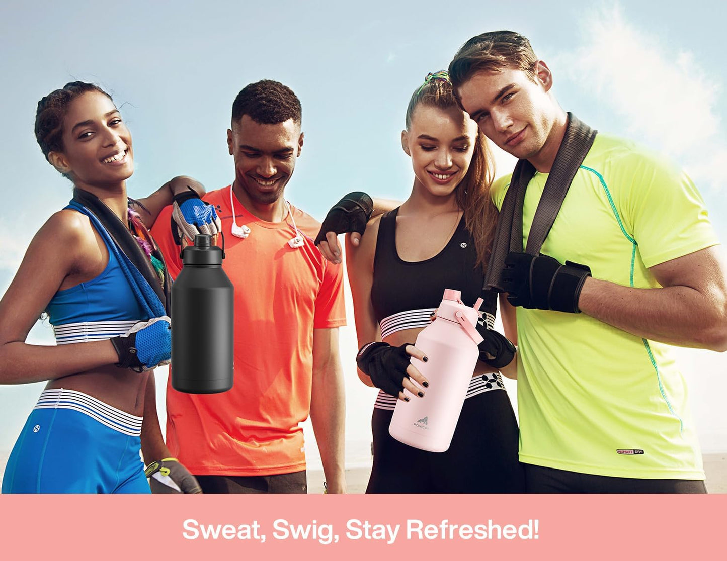 26 oz Insulated Water Bottle with 2-in-1 Straw and Spout Lid, Keep Cold 24H, Leak-Proof, Fits in Car Cup Holder, Stainless Steel Water Bottle for Sports, Gym, Travel, and School (Mousse) - Colors A