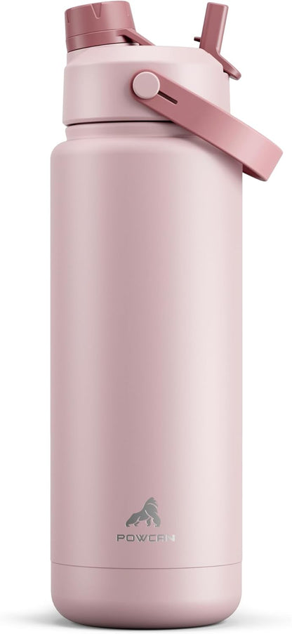 26 oz Insulated Water Bottle with 2-in-1 Straw and Spout Lid, Keep Cold 24H, Leak-Proof, Fits in Car Cup Holder, Stainless Steel Water Bottle for Sports, Gym, Travel, and School (Mousse) - Colors A
