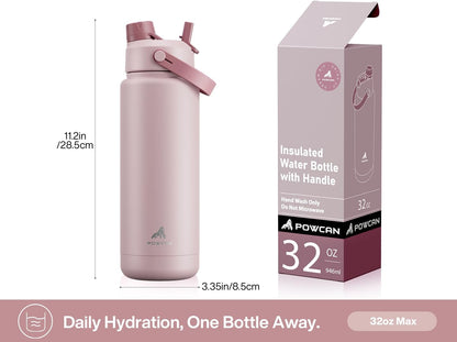 26 oz Insulated Water Bottle with 2-in-1 Straw and Spout Lid, Keep Cold 24H, Leak-Proof, Fits in Car Cup Holder, Stainless Steel Water Bottle for Sports, Gym, Travel, and School (Mousse) - Colors A