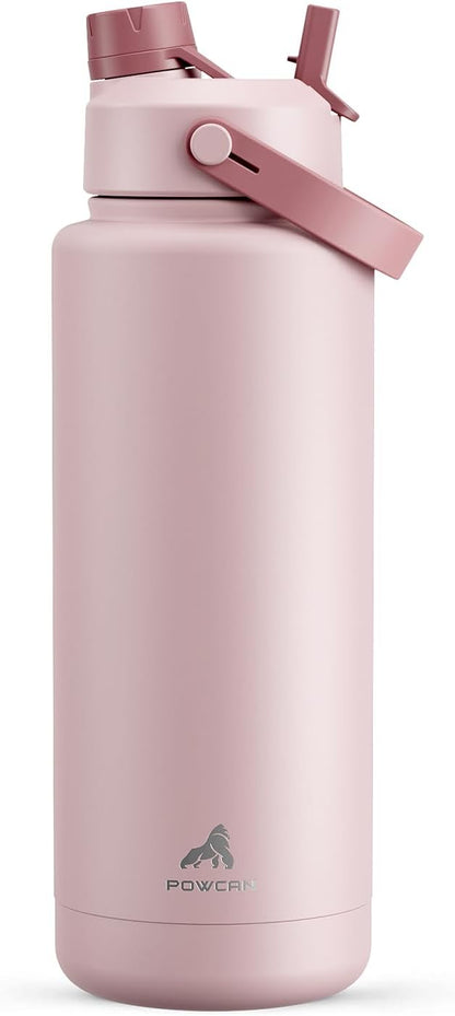 26 oz Insulated Water Bottle with 2-in-1 Straw and Spout Lid, Keep Cold 24H, Leak-Proof, Fits in Car Cup Holder, Stainless Steel Water Bottle for Sports, Gym, Travel, and School (Mousse) - Colors A