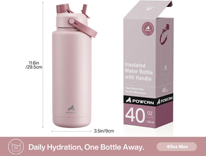 26 oz Insulated Water Bottle with 2-in-1 Straw and Spout Lid, Keep Cold 24H, Leak-Proof, Fits in Car Cup Holder, Stainless Steel Water Bottle for Sports, Gym, Travel, and School (Mousse) - Colors A