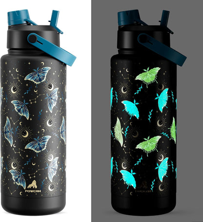 26 oz Insulated Water Bottle with 2-in-1 Straw and Spout Lid, Keep Cold 24H, Leak-Proof, Fits in Car Cup Holder, Stainless Steel Water Bottle for Sports, Gym, Travel, and School (Mousse) - Colors A