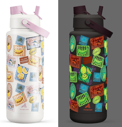 26 oz Insulated Water Bottle with 2-in-1 Straw and Spout Lid, Keep Cold 24H, Leak-Proof, Fits in Car Cup Holder, Stainless Steel Water Bottle for Sports, Gym, Travel, and School (Mousse) - Colors A