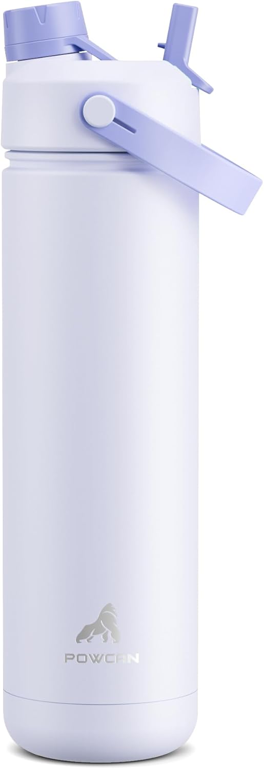 26 oz Insulated Water Bottle with 2-in-1 Straw and Spout Lid, Keep Cold 24H, Leak-Proof, Fits in Car Cup Holder, Stainless Steel Water Bottle for Sports, Gym, Travel, and School (Mousse) - Colors A