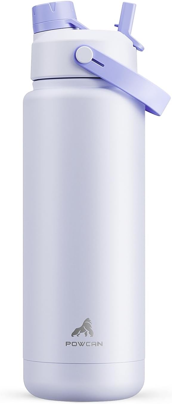 26 oz Insulated Water Bottle with 2-in-1 Straw and Spout Lid, Keep Cold 24H, Leak-Proof, Fits in Car Cup Holder, Stainless Steel Water Bottle for Sports, Gym, Travel, and School (Mousse) - Colors A