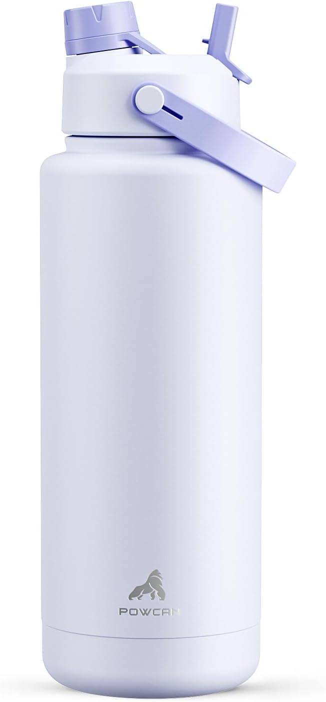 26 oz Insulated Water Bottle with 2-in-1 Straw and Spout Lid, Keep Cold 24H, Leak-Proof, Fits in Car Cup Holder, Stainless Steel Water Bottle for Sports, Gym, Travel, and School (Mousse) - Colors A
