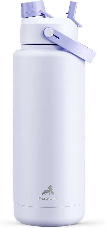 26 oz Insulated Water Bottle with 2-in-1 Straw and Spout Lid, Keep Cold 24H, Leak-Proof, Fits in Car Cup Holder, Stainless Steel Water Bottle for Sports, Gym, Travel, and School (Mousse) - Colors A
