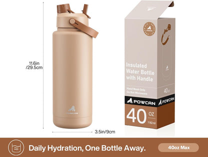 26 oz Insulated Water Bottle with 2-in-1 Straw and Spout Lid, Keep Cold 24H, Leak-Proof, Fits in Car Cup Holder, Stainless Steel Water Bottle for Sports, Gym, Travel, and School (Mousse) - Colors A