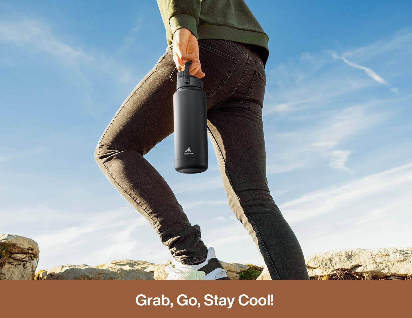 26 oz Insulated Water Bottle with 2-in-1 Straw and Spout Lid, Keep Cold 24H, Leak-Proof, Fits in Car Cup Holder, Stainless Steel Water Bottle for Sports, Gym, Travel, and School (Mousse) - Colors A