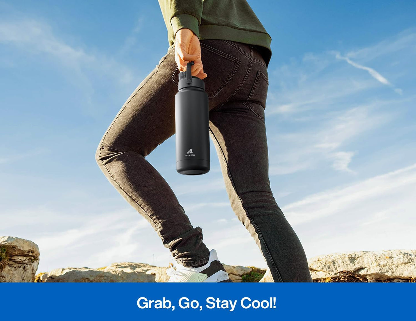 26 oz Insulated Water Bottle with 2-in-1 Straw and Spout Lid, Keep Cold 24H, Leak-Proof, Fits in Car Cup Holder, Stainless Steel Water Bottle for Sports, Gym, Travel, and School (Mousse) - Colors A