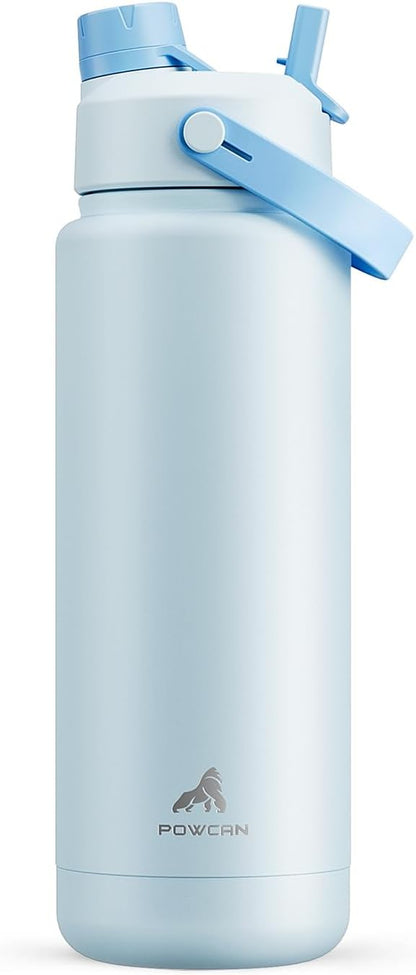 26 oz Insulated Water Bottle with 2-in-1 Straw and Spout Lid, Keep Cold 24H, Leak-Proof, Fits in Car Cup Holder, Stainless Steel Water Bottle for Sports, Gym, Travel, and School (Mousse) - Colors A